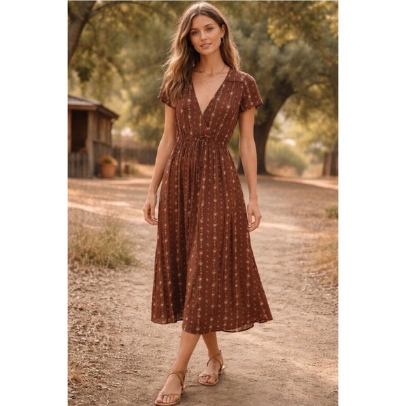 Christy Dawn Dresses & Skirts - Christy Dawn Brown Floral Maxi Dress